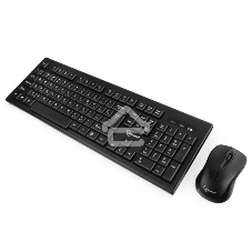 Комплект клавиатура+мышь беспроводные Gembird KBS-8002, 2.4ГГц, черный, 104 клавиши+2 кнопки+колесо кнопка, 1000DPI, батарейки в комплекте