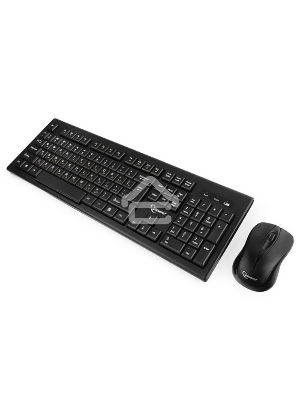 Комплект клавиатура+мышь беспроводные Gembird KBS-8002, 2.4ГГц, черный, 104 клавиши+2 кнопки+колесо кнопка, 1000DPI, батарейки в комплекте