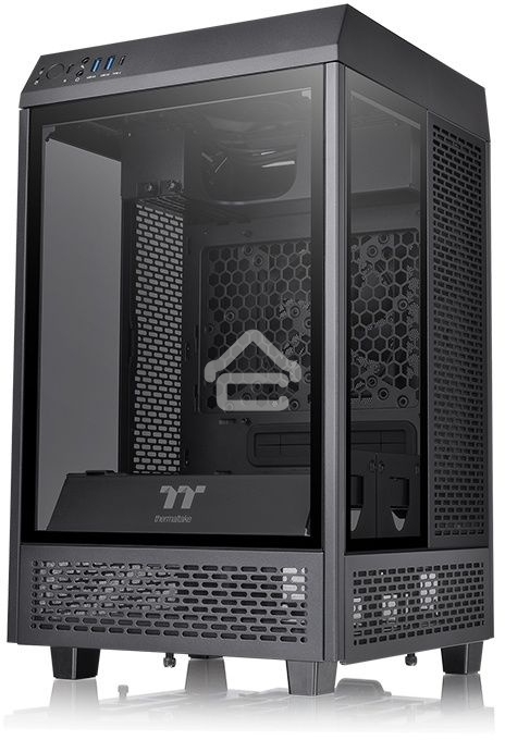Компьютерный корпус Thermaltake The Tower 100 черный без БП ATX 2x120мм 2xUSB 3.0 1xUSB3.1 audio bott PSU