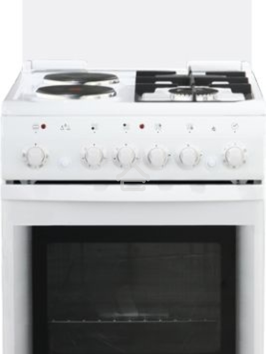 Плита комбинированная De Luxe 506022.05ГЭ (КР) ЧР 030 белый, конфорок 2 газовых и 2 электрических, духовка 54 л, 50 см x 85 см x 60 см