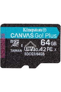 Флеш карта  Kingston 64GB microSDXC Canvas Go Plus 170R A2 U3 V30 Single Pack w/o ADP EAN: 740617301175