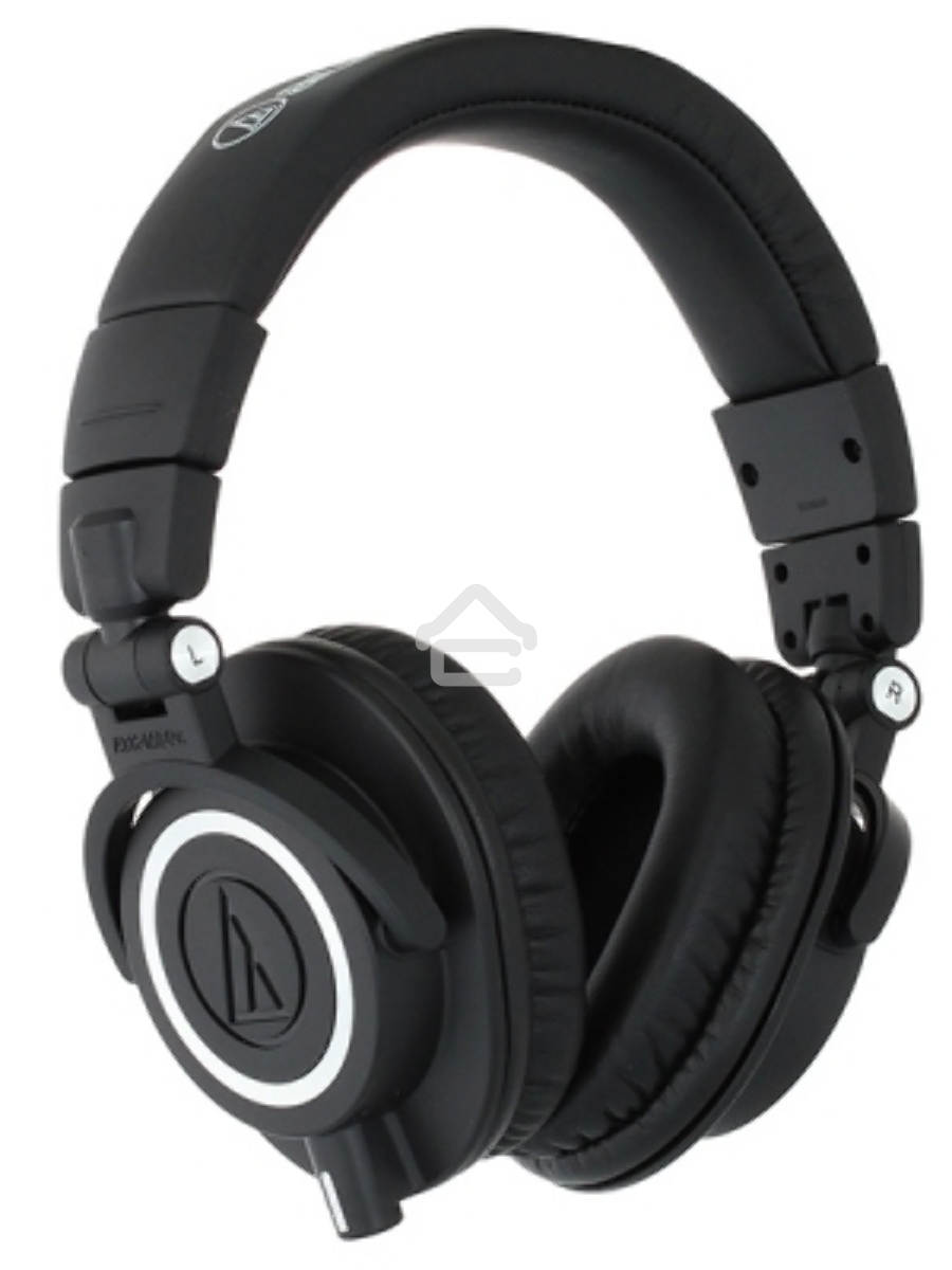 Наушники AUDIO-TECHNICA ATH-M50X Black мониторные,закрытые,диаметр 45мм,част 15-28000Гц,макс. входн мощность 1600мВт,импеданс 38Ом,чувствительность 99дБ,два кабеля в комплекте: витой и прямой, цвет черный