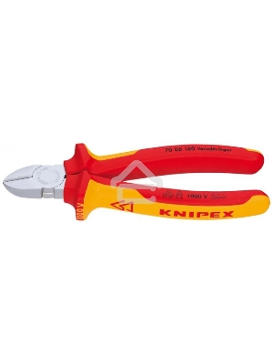 Бокорезы KNIPEX 7006160 1000V  160мм диагональные,ручки изолированные,с двухцв многокомп чехлами