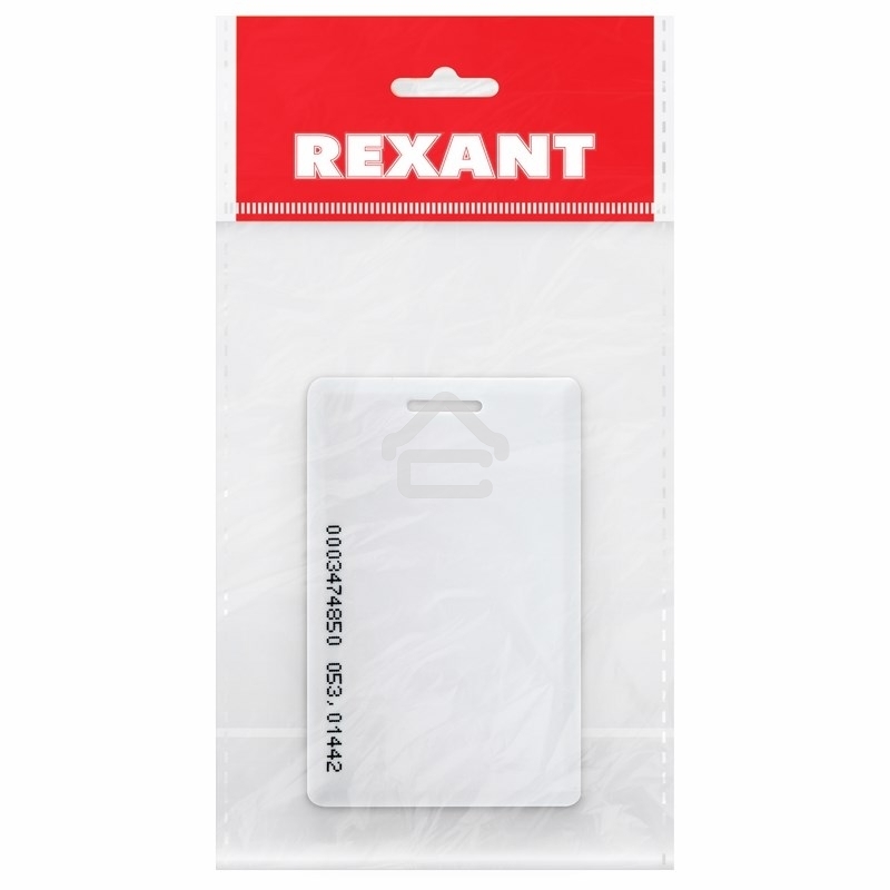 Электронный ключ (карта с прорезью) Rexant 125KHz формат EM Marin Индивидуальная упаковка 1 шт