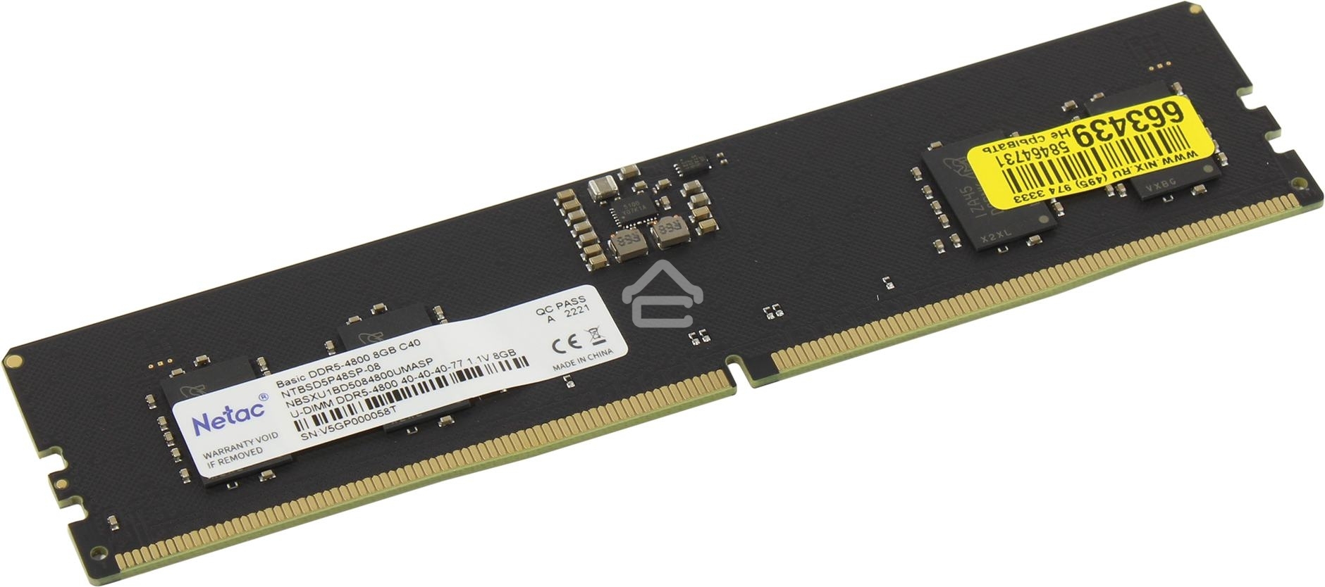 Оперативная память NETAC Basic, DDR5, 8GB (1x8GB), 4800MHz, CL40, DIMM