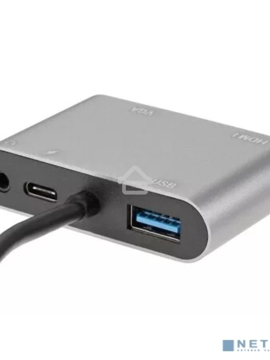 Адаптер USB Type-Cm-->VGA, HDMI 4k*30Hz, USB3.0, PD, Audio,iOpen (Aopen/Qust/VCOM)<ACU4511>