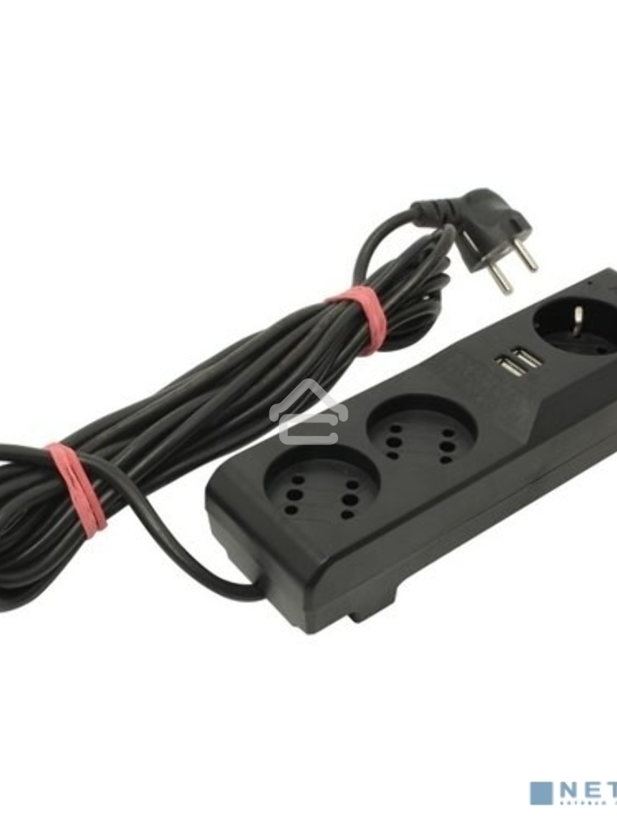 Сетевой фильтр Surge protector Pilot 3G 3xGP euro outlets, 10А/2.2кВа, 2xUSB, 1.8m, black