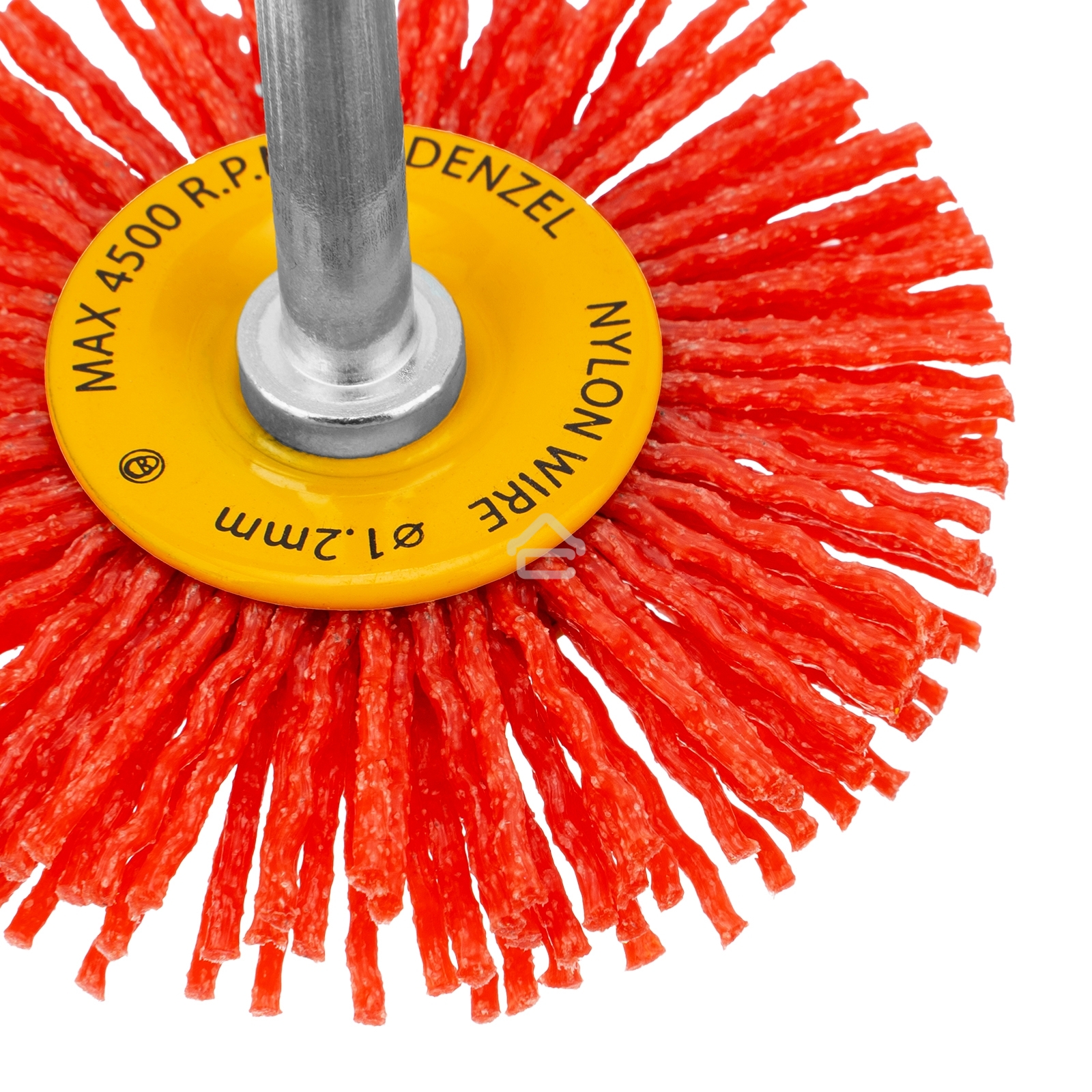 Щетка для дрели Denzel 65 мм, плоская, со шпилькой, нейлоновая щетина