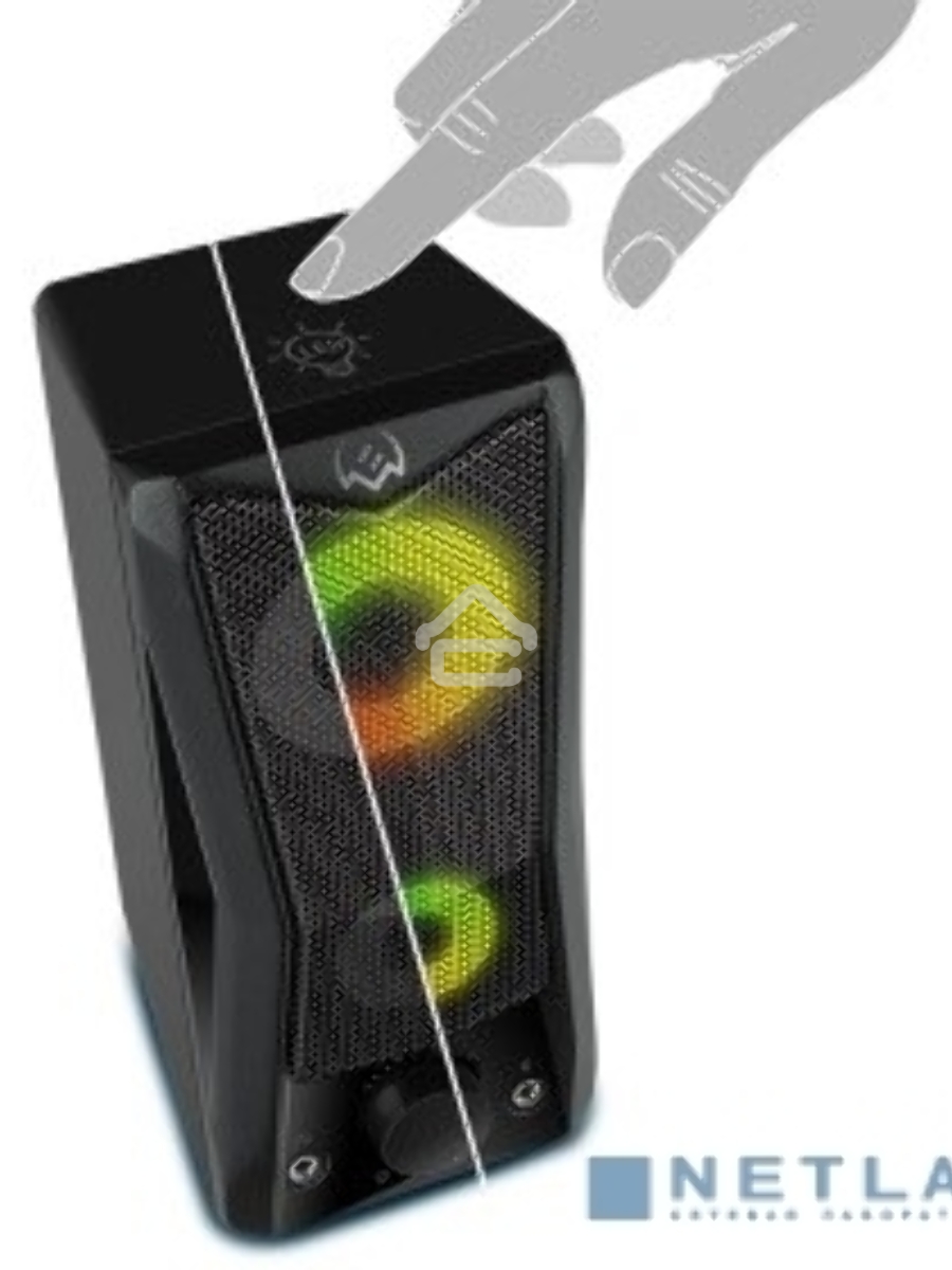 Колонки Sven 445, чёрный, USB, 2.0,2x3 Вт(RMS), подсветка