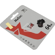 Флеш карта Netac P500 ECO 64Gb MicroSDXC U1/C10 up to 80Mb/s, retail pack card only