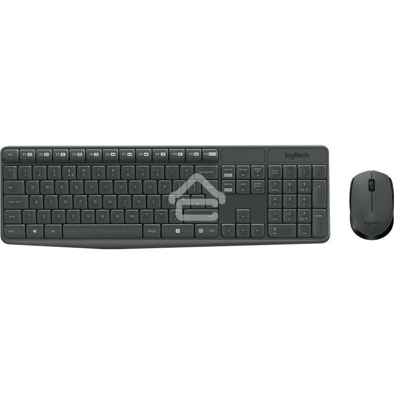 Комплект клавиатура + мышь Logitech MK235 клав:черный мышь:черный USB беспроводная