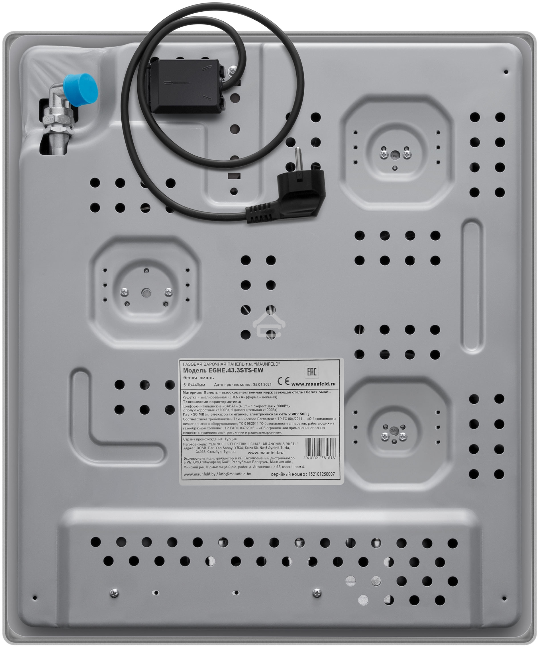 Газовая варочная панель Maunfeld EGHE.43.3STS-EW