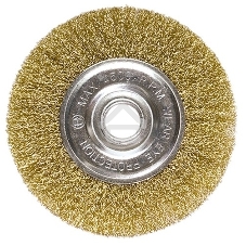 Щетка Matrix для УШМ, 200 мм, посадка 22,2 мм, плоская, латунированная витая проволока