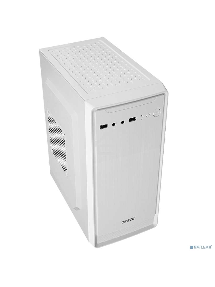 Компьютерный корпус MiniTower Ginzzu B185 White mATX,2xUSB2.0, белый,w/o PSU, w/o fan (Ginzzu B185)