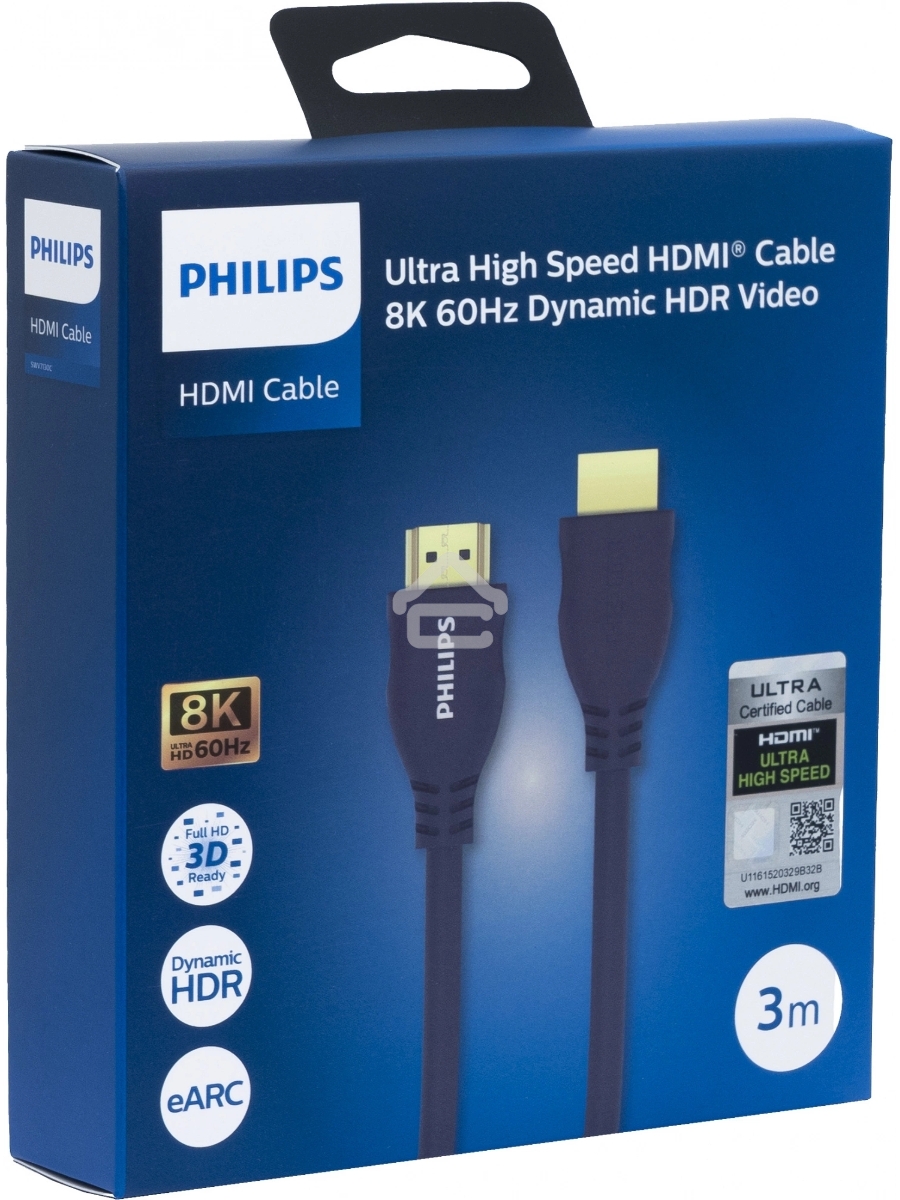 Кабель аудио-видео Philips 8K 60 Гц Ultra HD HDMI (m)/HDMI (m) 3м. позолоч.конт. серый