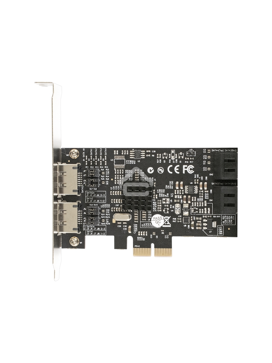 Контроллер ExeGate EXE-504 PCI-E 2.0, SATA3 RAID, 4 int+2 ext (OEM)