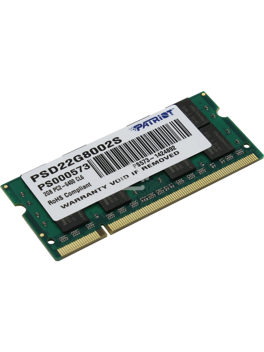 Оперативная память Patriot, DDR2, 2GB (1x2 GB), 800 MHz, CL6, SO-DIMM