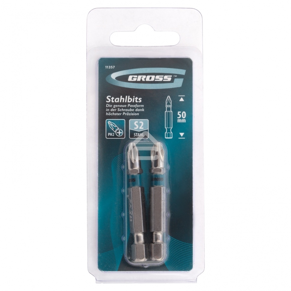 Набор бит Gross 11357 ph2х50 сталь s2 2 шт.
