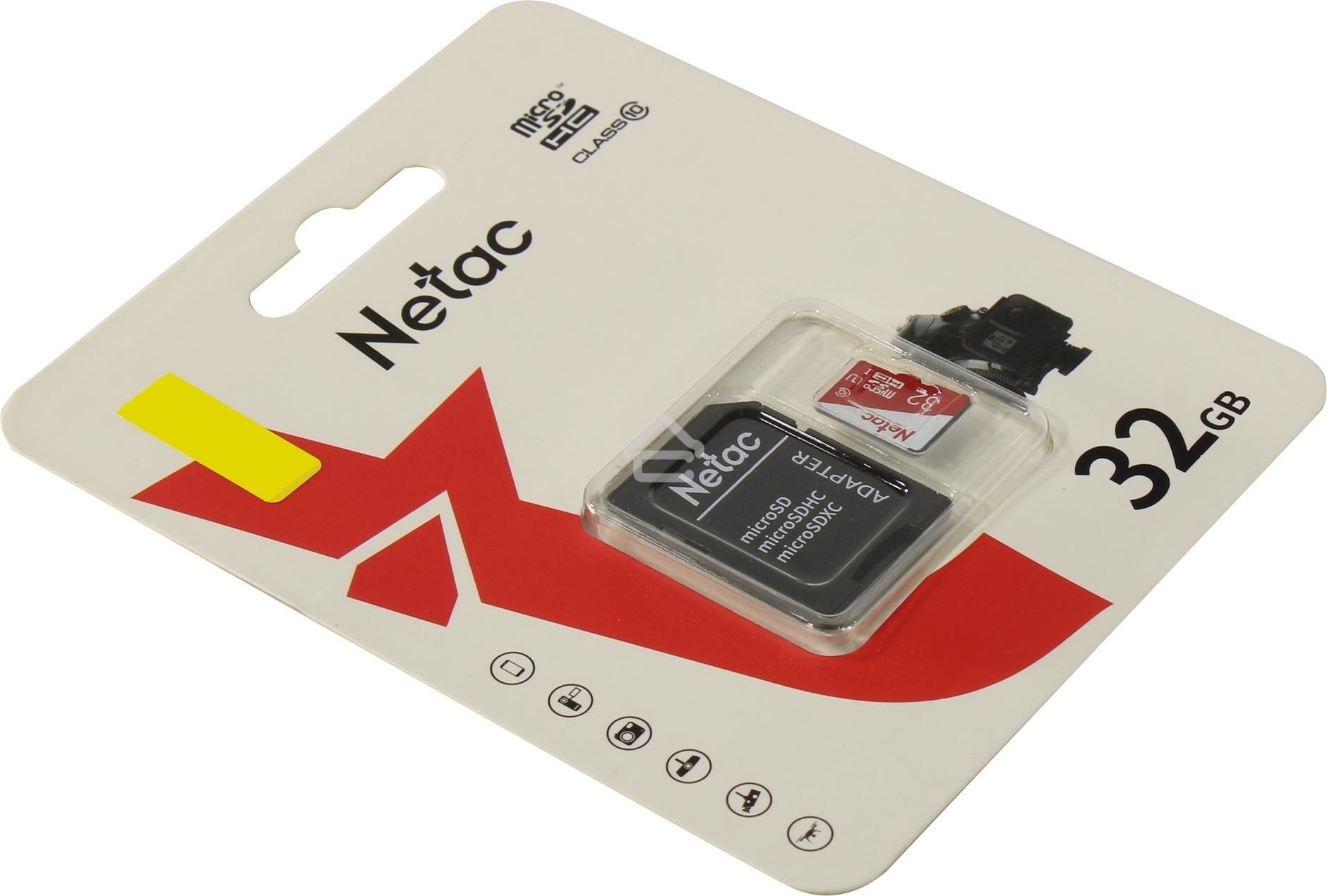 Карта памяти Netac P500 ECO 32GB MicroSDHC C10 up to 80MB/s, retail pack with SD Adapter