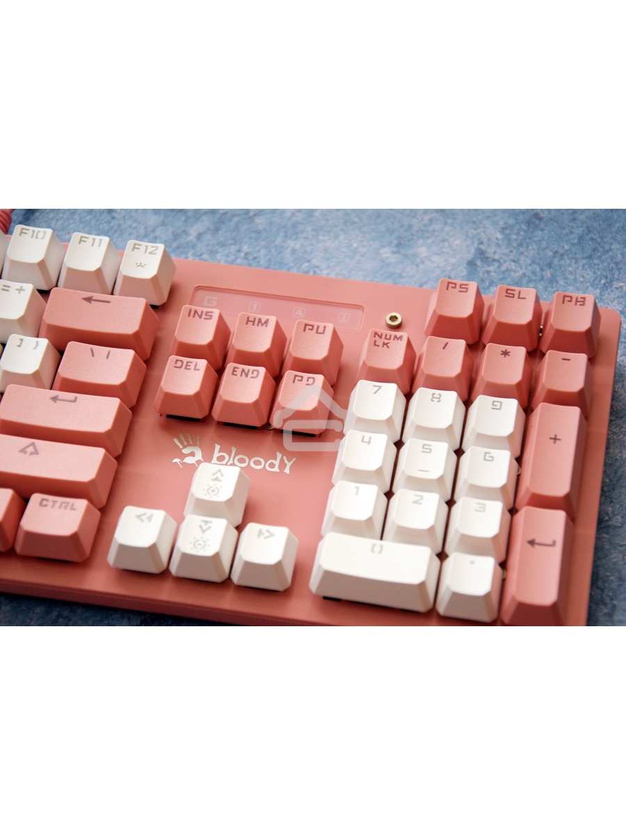 Клавиатура A4Tech Bloody B800 Dual Color проводная USB розовый/белый