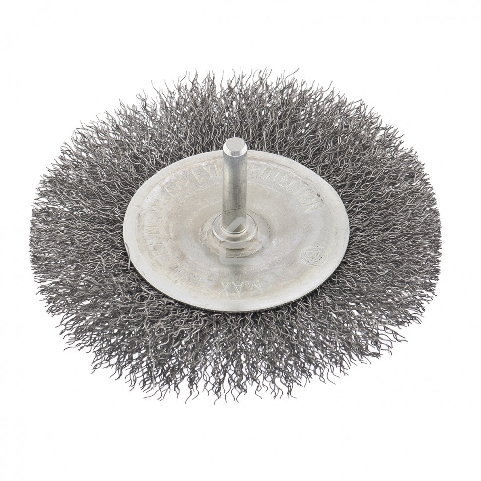Щетка для дрели Сибртех 100 мм, плоская со шпилькой, витая проволока 0,3 мм 744507