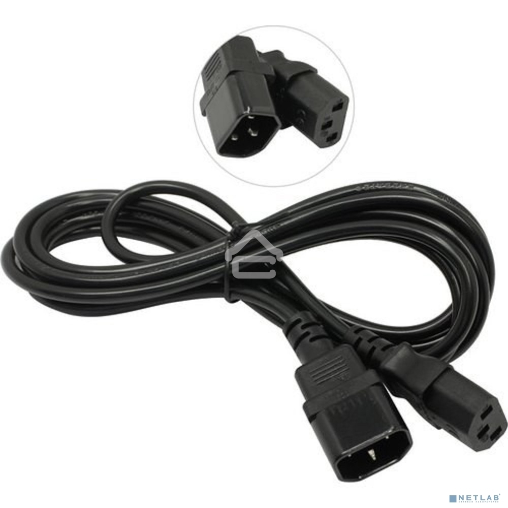 Кабель монитор-компьютер (UPS->уст-во) ExeGate Power EC-3P (С13->С14) VDE-250V-3*0,5-CU, 6A, 3м