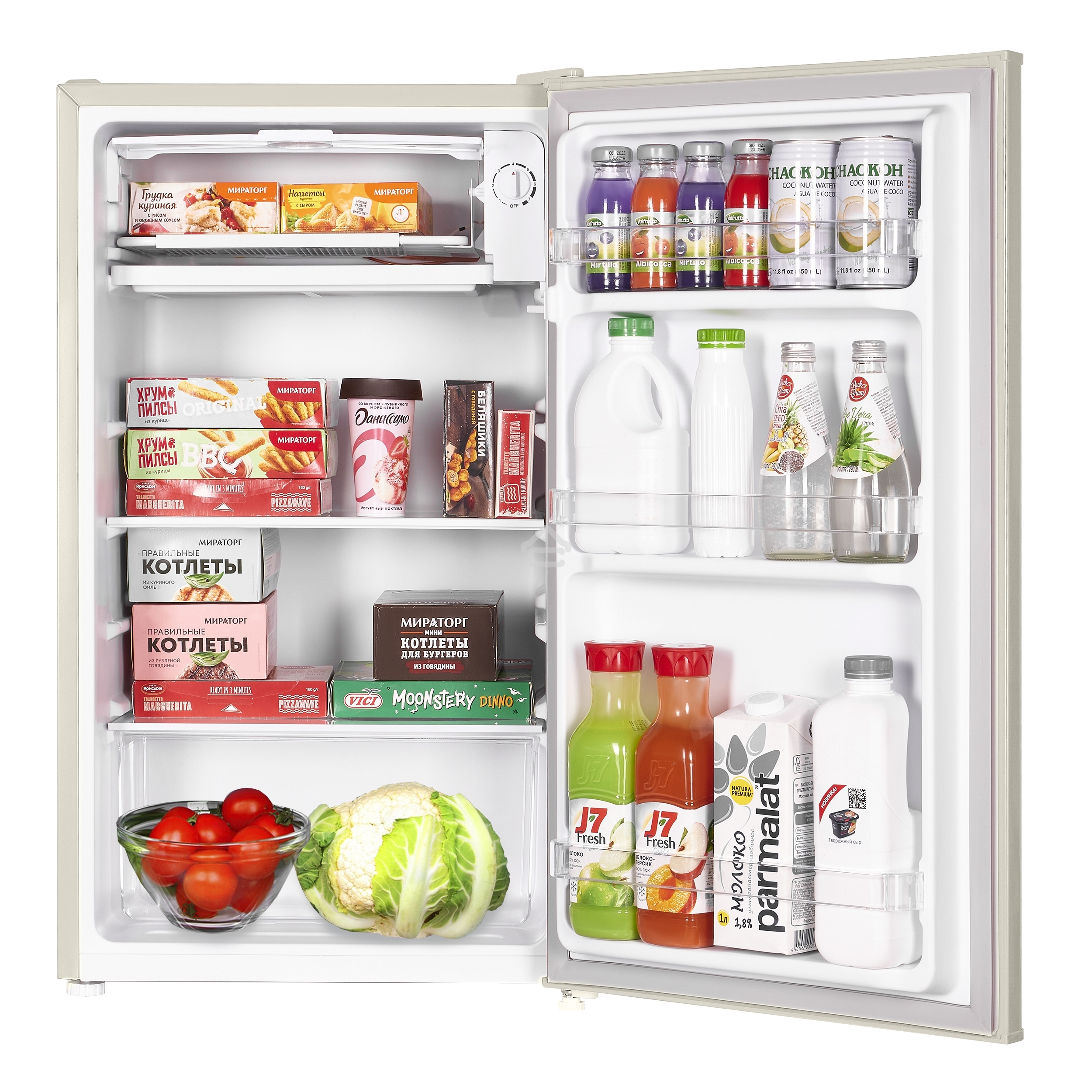 Холодильник Maunfeld MFF83RBG бежевый однокамерный 85л