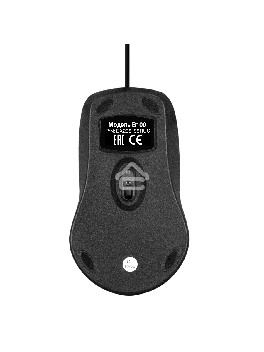 Мышь проводная ExeGate Professional Standard B100 черный, 1000 dpi, USB, кнопки - 3