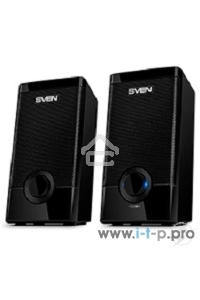 Колонки Sven 318 черный {USB-порт ПК, ноутбука или адаптер 5V DC}