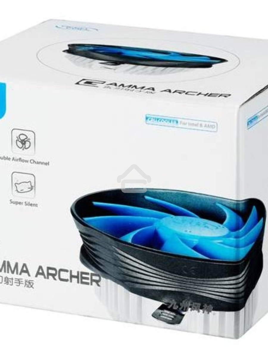 Кулер для процессора DEEPCOOL GAMMA ARCHER синий, 120 мм, алюминий, 1600 об/мин, 26.1 дБ, 3 pin, 95 Вт, 65.5 мм