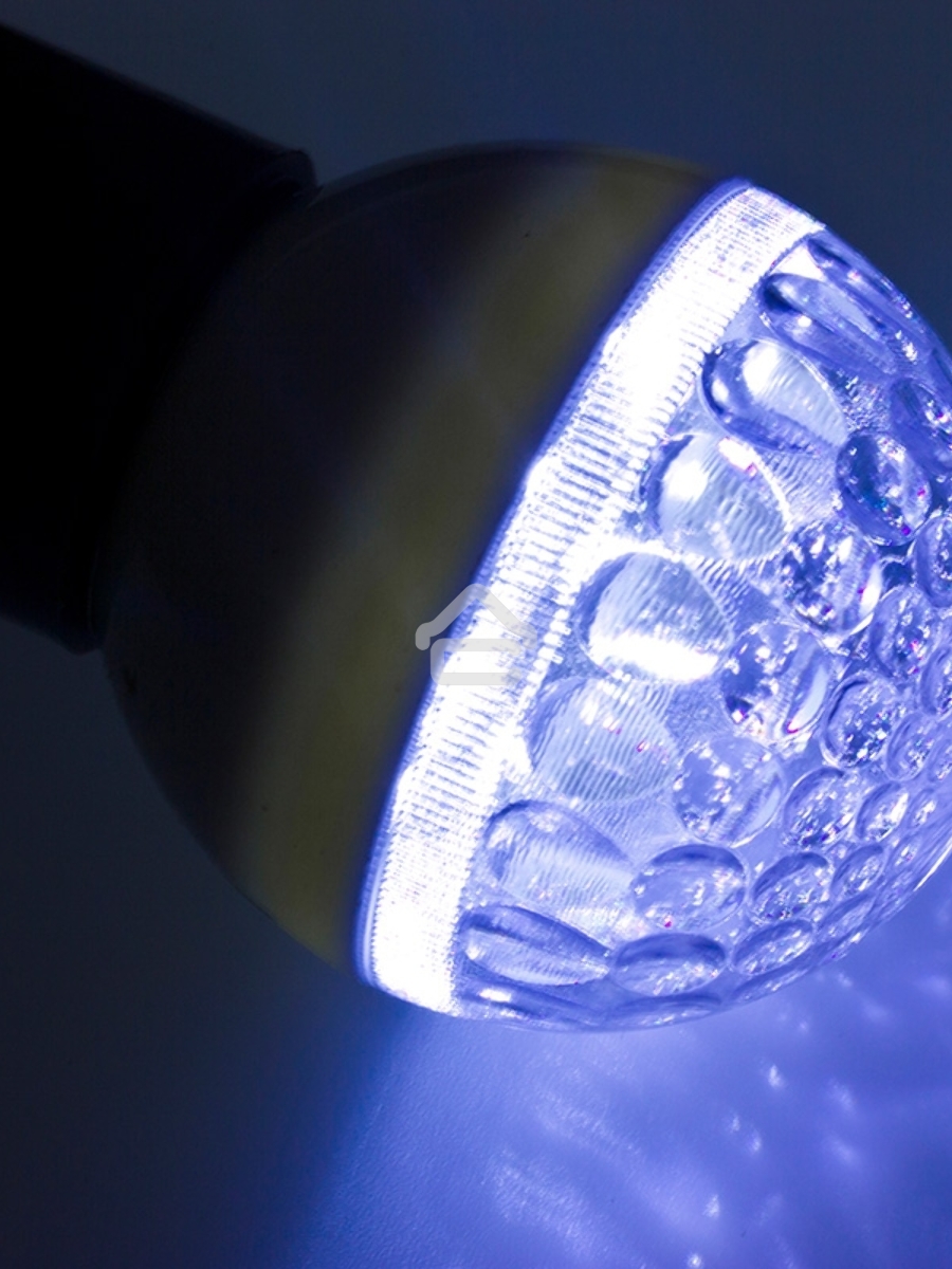 Лампа шар e27 9 LED Ø50мм синяя