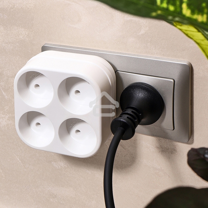 Четверник электрический Rexant 6А без заземления, белый