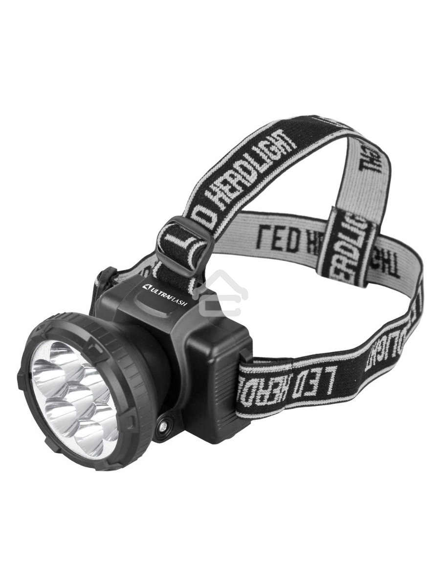 Фонарь ULTRAFLASH LED5362налобн аккум 220в черный 7led 2 реж пласт бокс