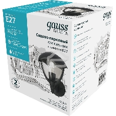 Светильник садово-парковый Gauss Aura на стену вверх 188*210*238мм, 170-240V / 50Hz, 1xE27, Max.60W, IP: 54, 1/6