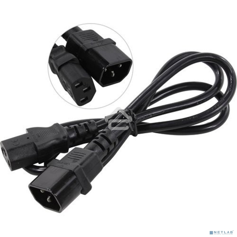 Кабель монитор-компьютер (UPS->уст-во) ExeGate Power EC-1P (С13->С14) VDE-250V-3*0,75-CU, 10A, 1м