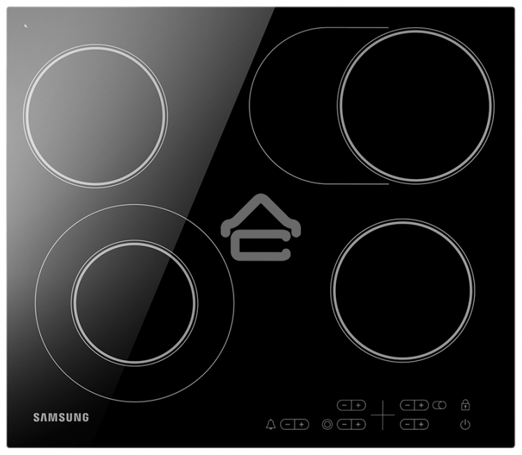 Встраиваемая электрическая варочная панель Samsung NZ64T3516AK/WT, 55 х 575 х 505 мм, стеклокерамика, скошенный край, черный