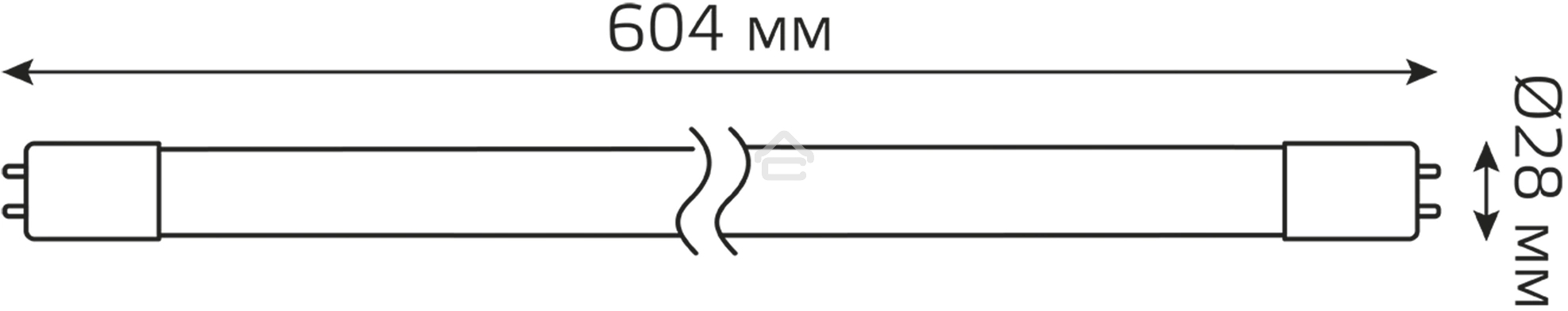 Лампа светодиодная Gauss Elementary T8 10Вт 4000К G13 780лм 600мм стекло поворотная