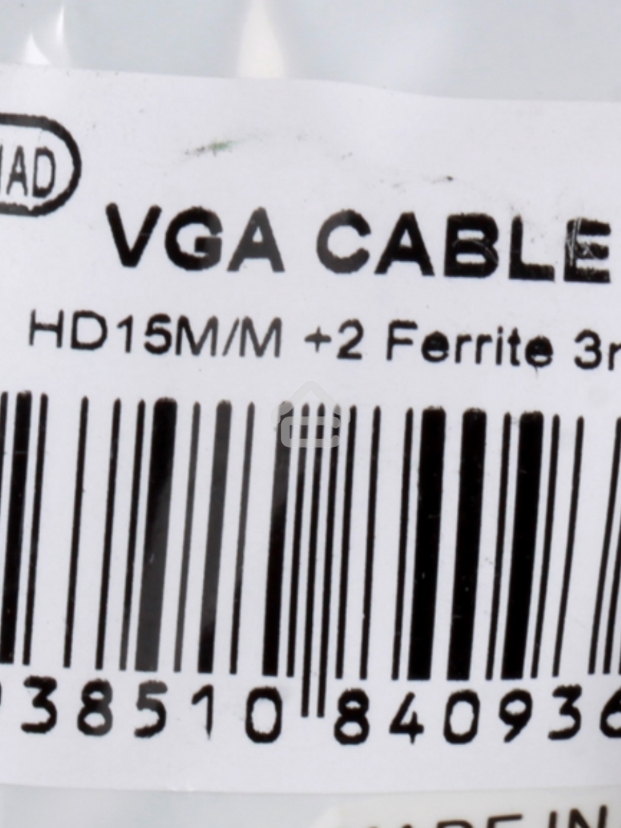Кабель VGA 3м AOpen 2 фильтра, монитор-SVGA card 15M-15M, ACG341AD-3M