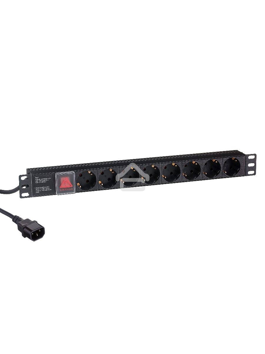 Блок розеток горизонтальный ExeGate ServerPro PDU-19H806 Al-8S-C14-3-SW, 19