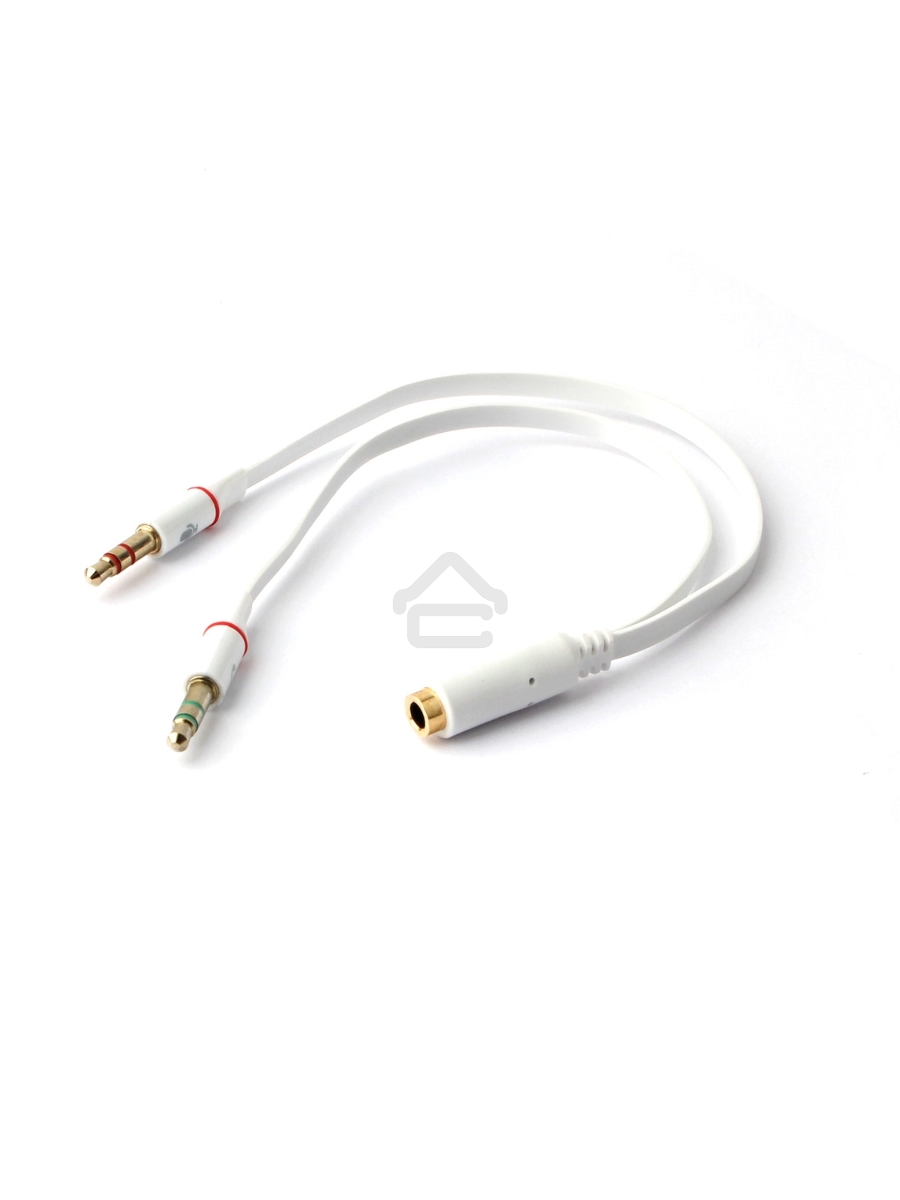 Кабель аудио Cablexpert CCAB-02-35F2M-0.2MB. 3.5 Jack 4pin(F)/2х 3.5 Jack(M) наушники и микрофон, черный, 0.2м, блистер