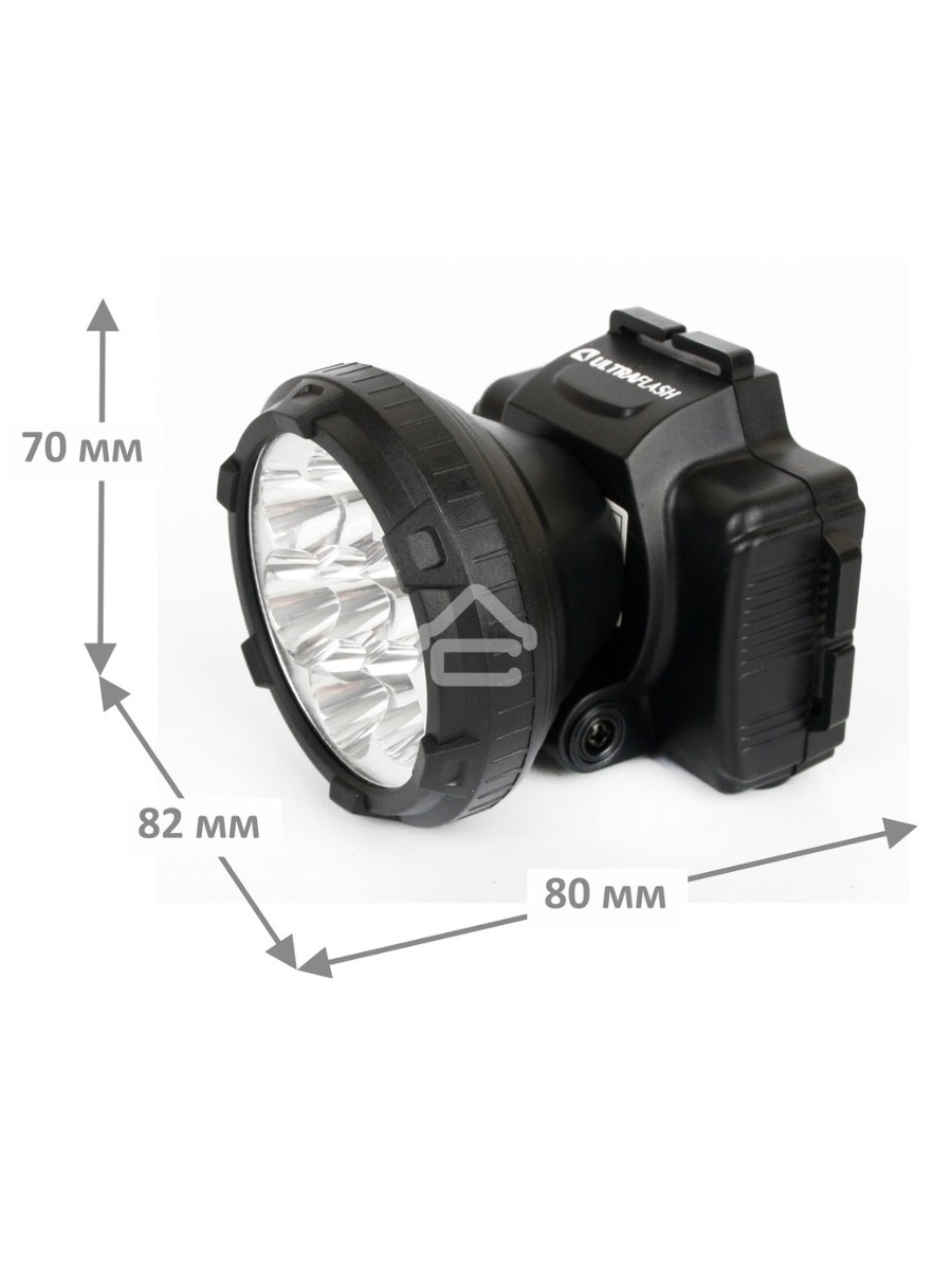 Фонарь ULTRAFLASH LED5362налобн аккум 220в черный 7led 2 реж пласт бокс
