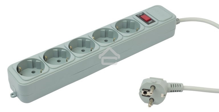 Сетевой фильтр PC Pet AP01006-1.8-GR 1.8 м, 5 розеток, серый