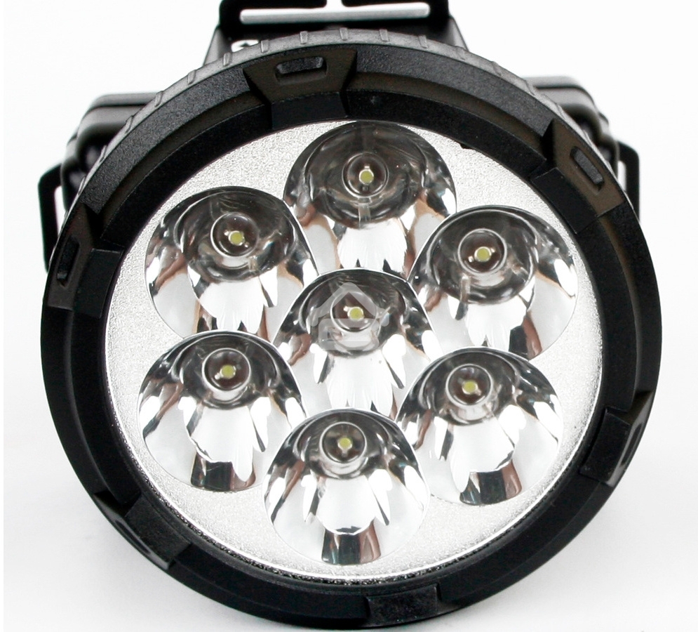 Фонарь ULTRAFLASH LED5362налобн аккум 220в черный 7led 2 реж пласт бокс