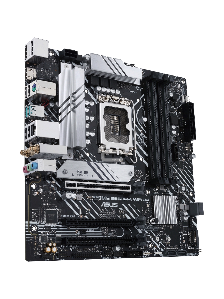 Материнская плата ASUS PRIME B660M-A WIFI D4, Socket LGA 1700, Intel B660, 4xDDR4, 4xSATA, 2xM.2, 1xPCIe 4.0 x16, 1xPCIe 3.0 x16, 1xDP, 2xHDMI, 1x 1Gb LAN, 2xUSB-A 3.2 Gen 2, 4xUSB-A 2.0, 3x3.5 мм, 7.1, mATX