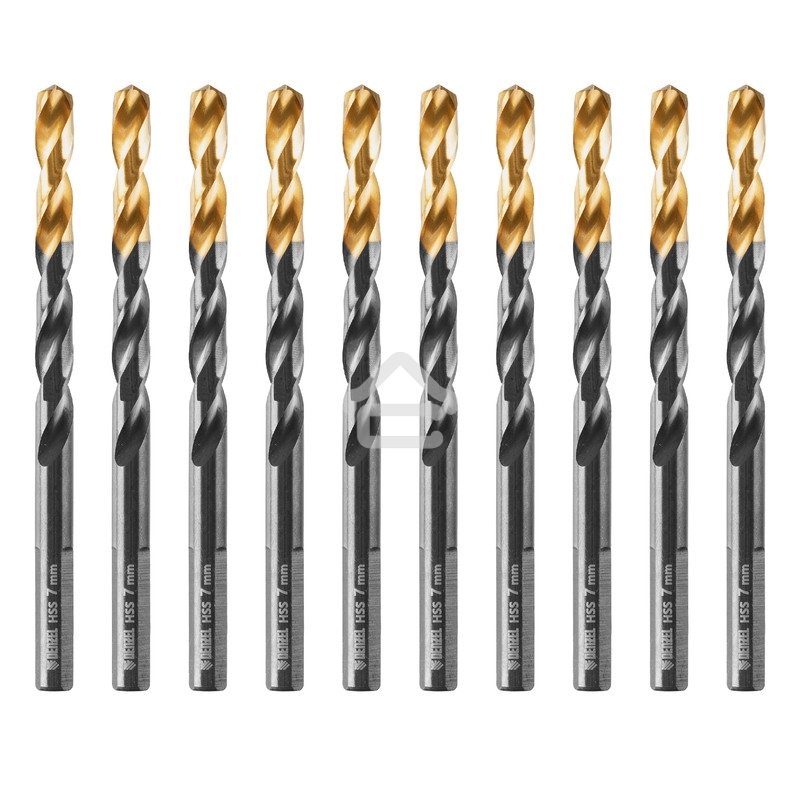 Сверло по металлу, 7 мм, HSS-Tin, Golden Tip, 10 шт. Denzel