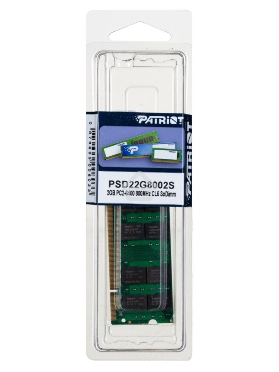 Оперативная память Patriot, DDR2, 2GB (1x2 GB), 800 MHz, CL6, SO-DIMM