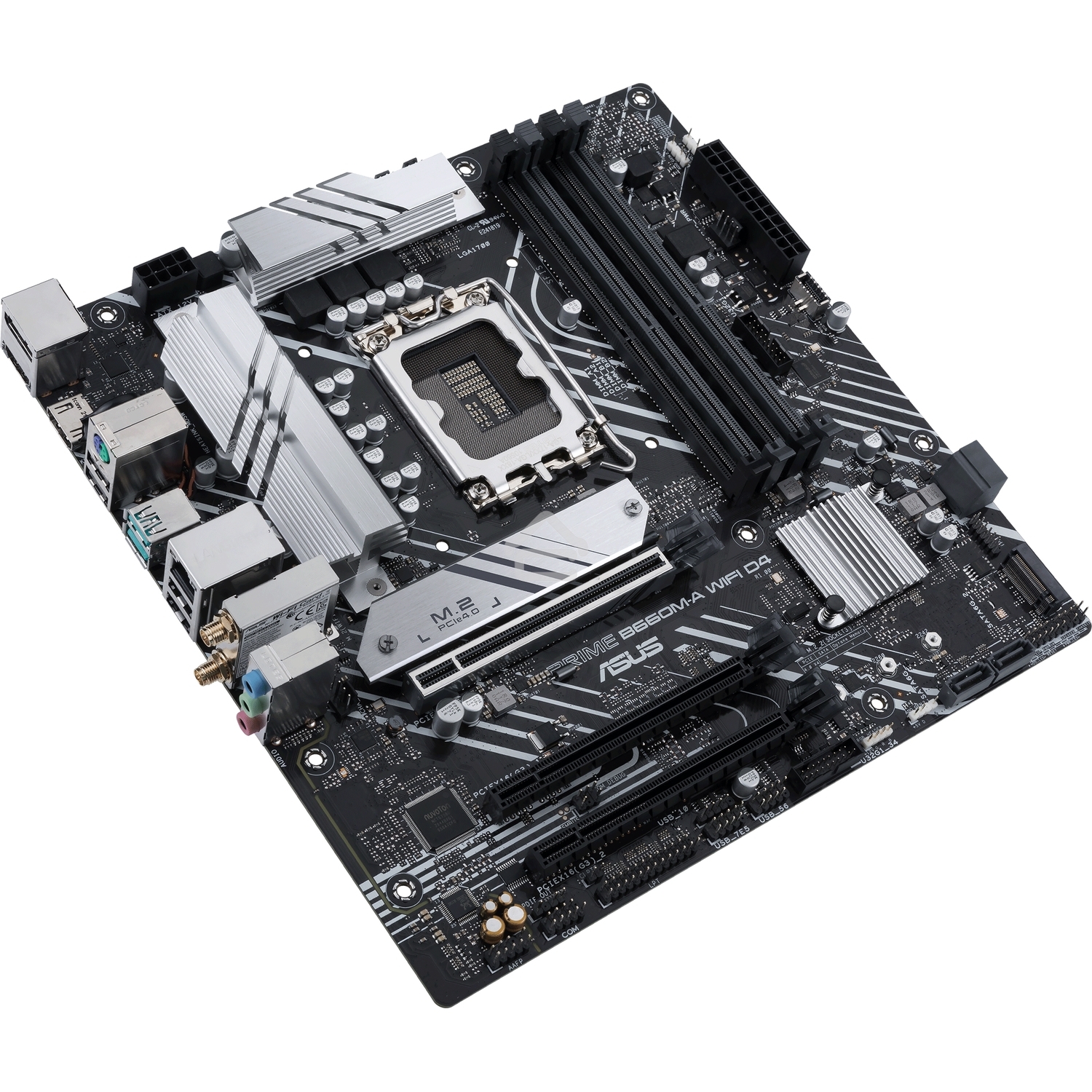 Материнская плата ASUS PRIME B660M-A WIFI D4, Socket LGA 1700, Intel B660, 4xDDR4, 4xSATA, 2xM.2, 1xPCIe 4.0 x16, 1xPCIe 3.0 x16, 1xDP, 2xHDMI, 1x 1Gb LAN, 2xUSB-A 3.2 Gen 2, 4xUSB-A 2.0, 3x3.5 мм, 7.1, mATX