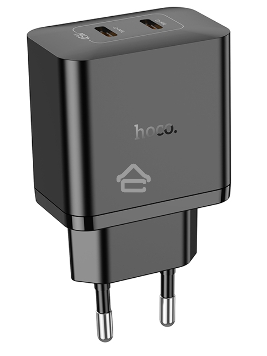 Блок питания (сетевой адаптер) HOCO N35 Streamer dual-port PD45W(2 Type-С), черный
