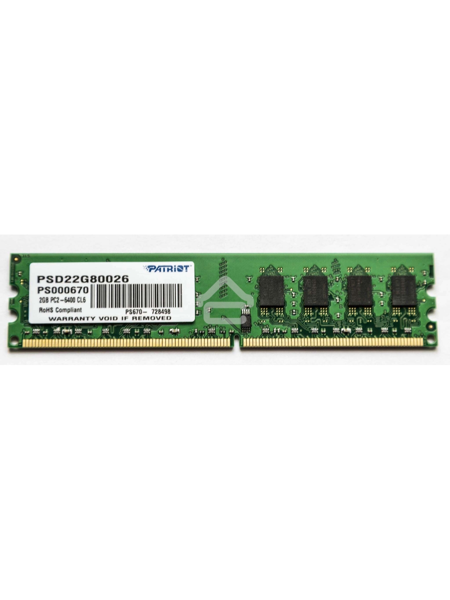 Оперативная память Patriot, DDR2, 2GB (1x2 GB), 800 MHz, CL6, DIMM