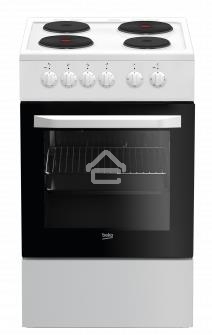Плита электрическая Beko FFSS56000W белый, конфорок 4 шт, духовка 60 л, 50 см x 85 см x 60 см